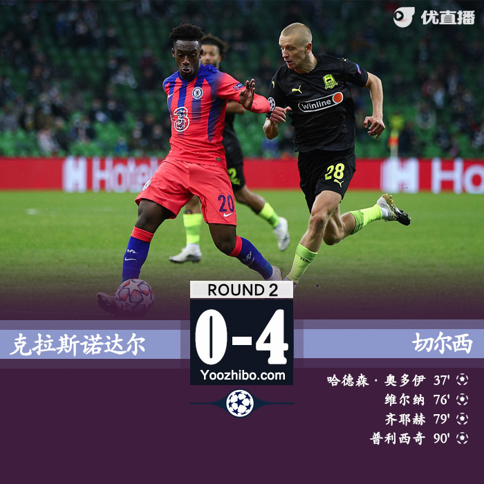 <a href=/zuqiuzhongguo/chelsea/ target=_blank class=infotextkey>切尔西</a>4-0克拉斯诺达尔