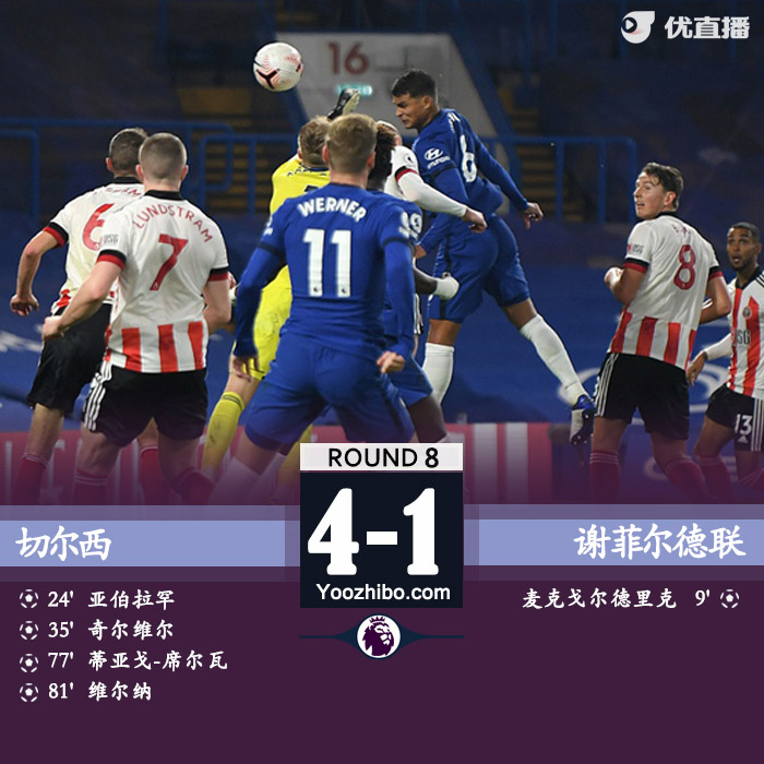<a href=/zuqiuzhongguo/chelsea/ target=_blank class=infotextkey>切尔西</a>4-1谢菲尔德联