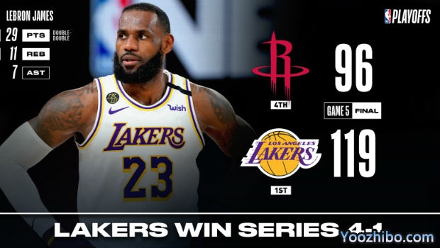 <a href=/lanqiuzhongguo/lakers/ target=_blank class=infotextkey>湖人</a>大胜<a href=/lanqiuzhongguo/rockets/ target=_blank class=infotextkey>火箭</a>大比分4-1晋级西决
