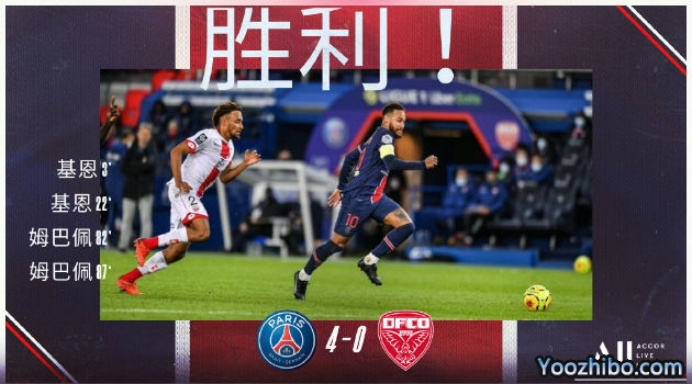 <a href=/zuqiuzhongguo/psg/ target=_blank class=infotextkey>巴黎</a>圣日尔曼4-0第戎